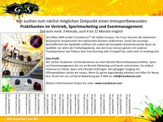 Wir suchen zum nächst möglichen Zeitpunkt einen trensportbewussten
