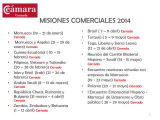 MISIONES COMERCIALES 2014
