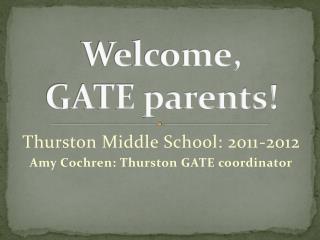 Welcome, GATE parents!