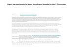 Organic Hair Loss Remedy For Males - Some Organic Remedies F