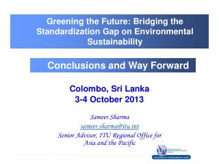 Colombo, Sri Lanka 3-4 October 2013