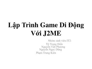 Lập Trình Game Di Động Với J2ME
