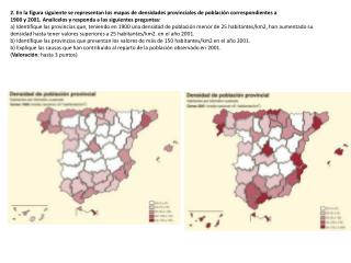 2. Los mapas representan la estructura de la población menor de 16 años y mayor de 65 años