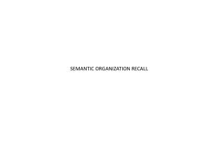 SEMANTIC ORGANIZATION RECALL