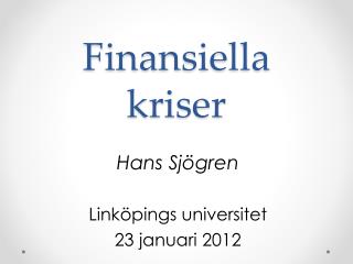 Finansiella kriser