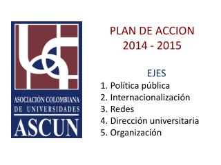 PLAN DE ACCION 2014 - 2015