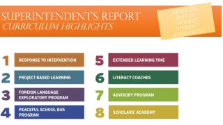 SUPERINTENDENT’S REPORT curriculum highlights