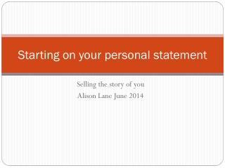 Starting on your personal statement