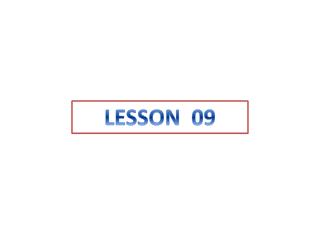 LESSON 09