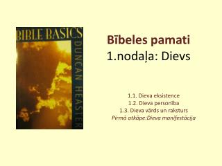 Bībeles pamati 1.nodaļa: Dievs