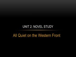 Unit 2: Novel study