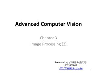 Advanced Computer Vision