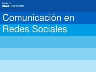 Comunicación en Redes Sociales