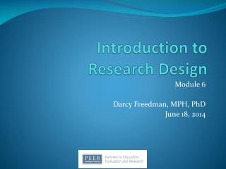 Introduction to Research Design