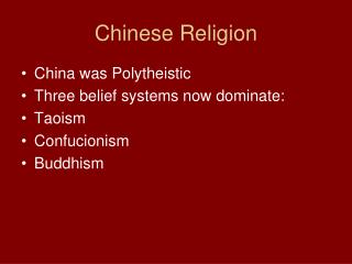 Chinese Religion