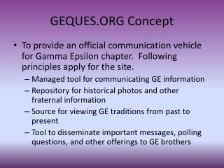 GEQUES.ORG Concept