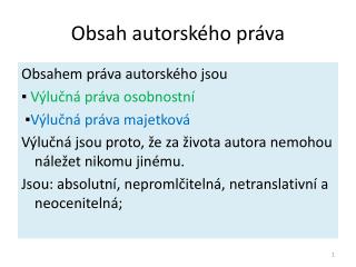 Obsah autorského práva