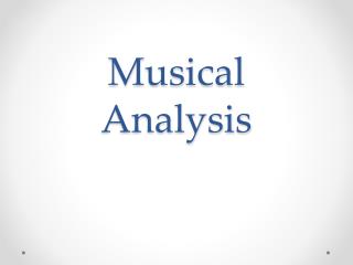 Musical Analysis