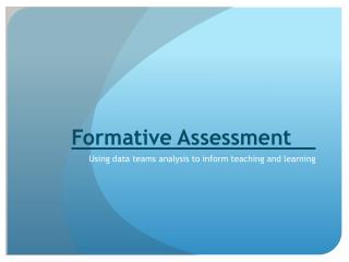 Formative Assessment