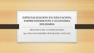 ESPECIALIZACION EN EDUCACION, EMPRENDIMIENTO Y ECONOMIA SOLIDARIA