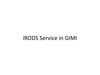 iRODS Service in GIMI