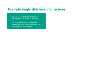 Example single slide insert for lectures