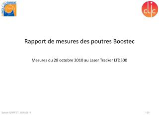 Rapport de mesures des poutres Boostec