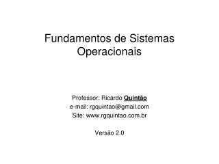 Fundamentos de Sistemas Operacionais