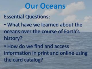 Our Oceans