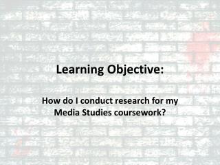 Learning Objective: