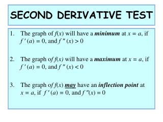 SECOND DERIVATIVE TEST