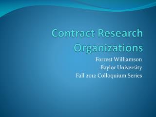 Contract Research Organizations