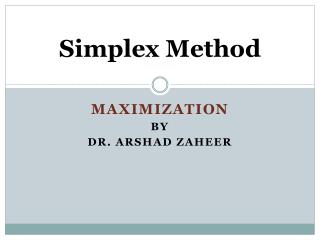 Simplex Method