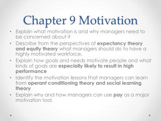 Chapter 9 Motivation