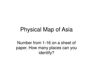 Physical Map of Asia