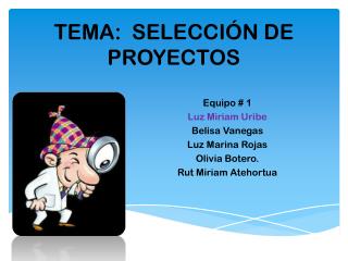 TEMA: SELECCIÓN DE PROYECTOS