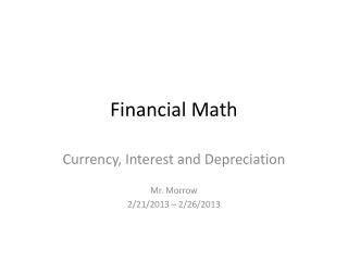 Financial Math