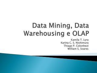 Data Mining, Data Warehousing e OLAP