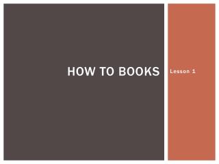 How to books