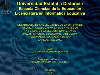 Universidad Estatal a Distancia Escuela Ciencias de la Educación