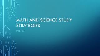Math and Science Study strategies
