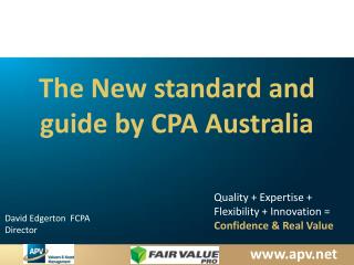 The New standard and guide by CPA Australia