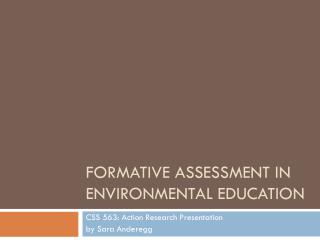 Formative assessment in environmental education