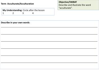 Term : Acculturate/Acculturation