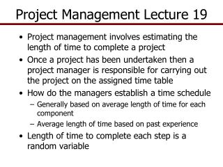 Project Management Lecture 19