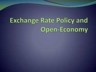 Exchange Rate Policy and Open-Economy