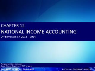 CHAPTER 12 NATIONAL INCOME ACCOUNTING 2 nd Semester, S.Y 2013 – 2014