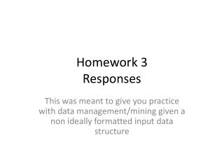 Homework 3 Responses