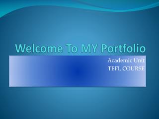 Welcome To MY Portfolio