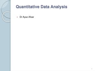 Quantitative Data Analysis